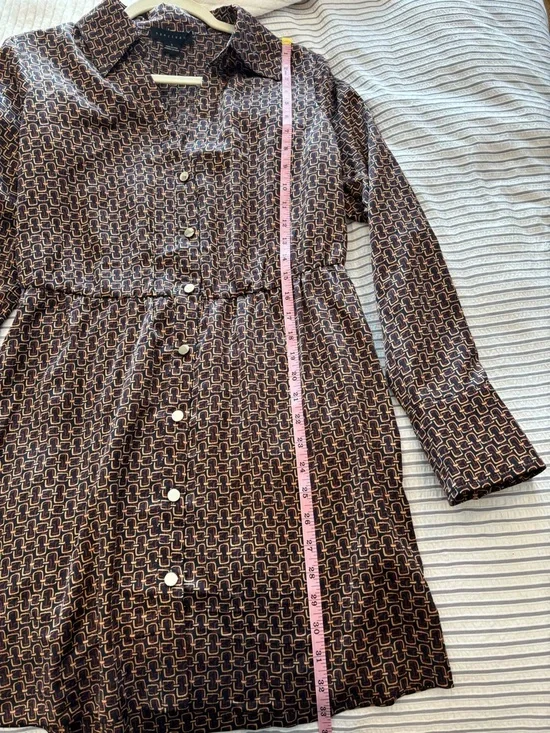 EUC Sanctuary A Day To Shine Multi-Pattern Brown Shirt Dress - Size Small - Picture 12 of 17